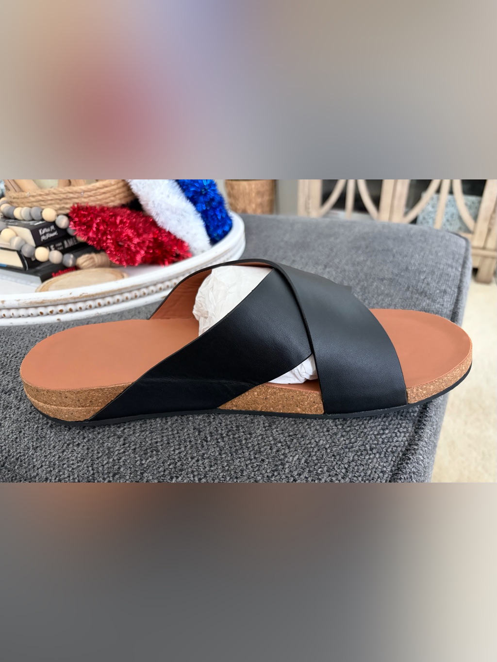 Fitflop Men's Leather Cross Slides - Black
